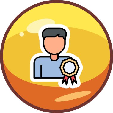 En İyi Çalışan simgesi vektör illüstrasyonu 