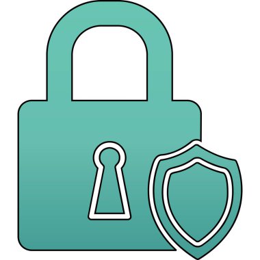 Asma kilit. Web simgesi basit illüstrasyon