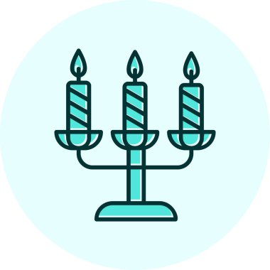 Bir şamdan ağ simgesinin vektör illüstrasyonu 