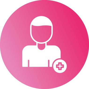 Tıbbi haç simgesi olan adam, vektör illüstrasyonu 