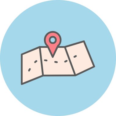 harita simgesinin vektör illüstrasyonu 