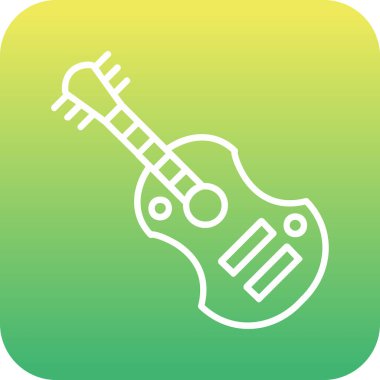 Gitar web simgesi, vektör çizim 