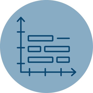 Gantt Grafik Ağ simgesi, vektör illüstrasyonu
