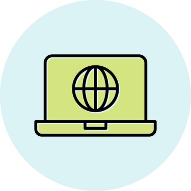 dizüstü bilgisayar simgesi, vektör illüstrasyonu basit tasarım