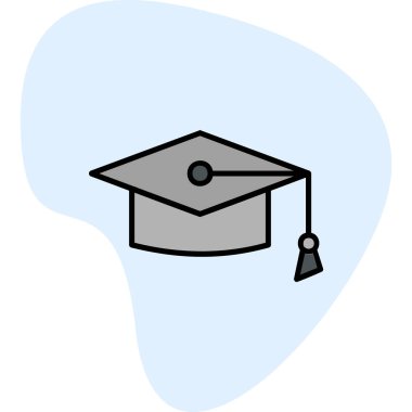 Mortarboard web simgesi basit illüstrasyon