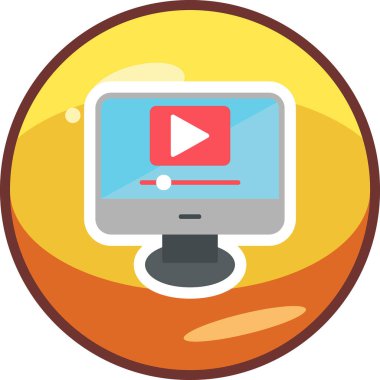 Video oynatıcı ikon vektör illüstrasyonu 