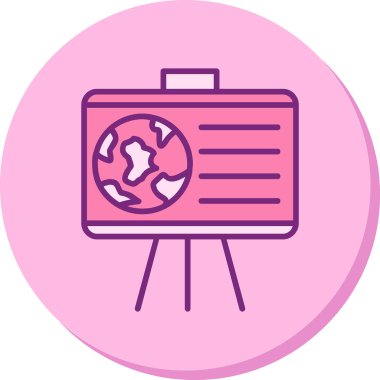 Coğrafya web simgesi, vektör illüstrasyonu