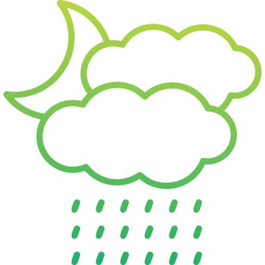 Yağmurlu bir hava. Web simgesi vektör illüstrasyonu 