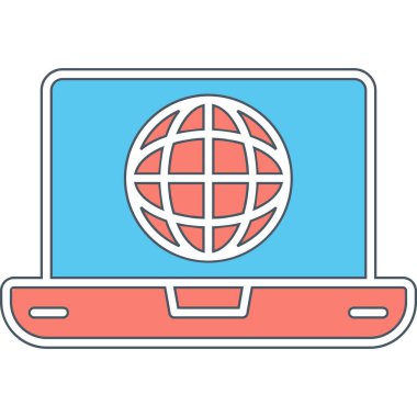 İnternet web simgesi basit illüstrasyon 