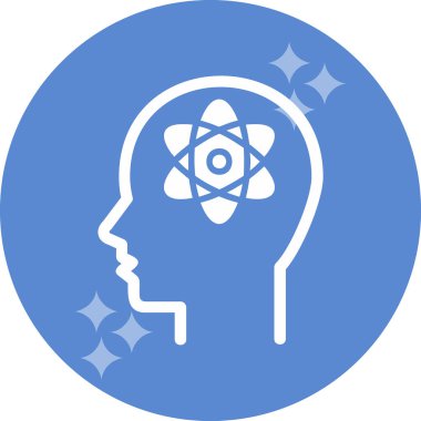 İnsan beyni simgesi, basit vektör çizimi 