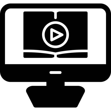 Video dersi için. Web simgesi basit illüstrasyon