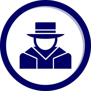 Şapkalı adam. Web simgesi basit illüstrasyon