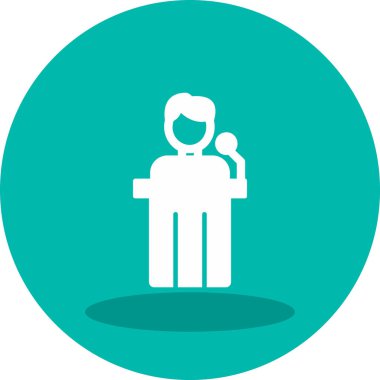 Siyaset ikonu. Web için basit bir konferans vektör simgesi çizimi