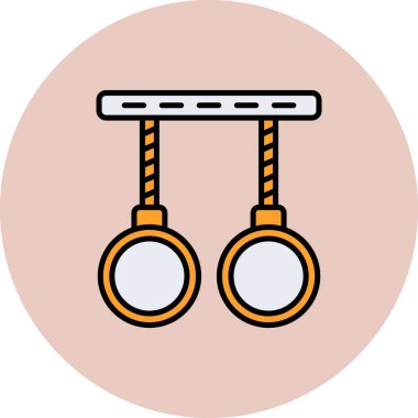 Modern Jimnastik Halkaları simgesinin vektör çizimi            