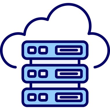 Bulut Sunucusu simgesi, vektör illüstrasyonu basit tasarım