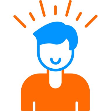 Kendine güvenen adam. Web simgesi basit illüstrasyon