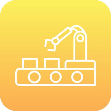 Otomasyon web simgesi, vektör illüstrasyonu