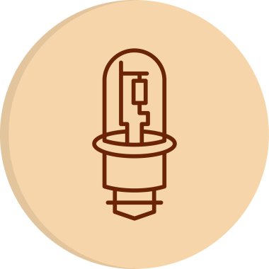 Sodyum buhar ampul simgesi, vektör illüstrasyonu  