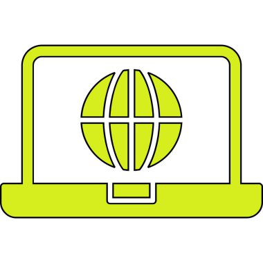 dizüstü bilgisayar simgesi, vektör illüstrasyonu basit tasarım