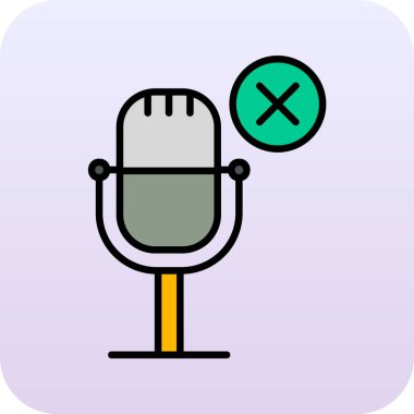 Mikrofon. Web simgesi basit illüstrasyon 