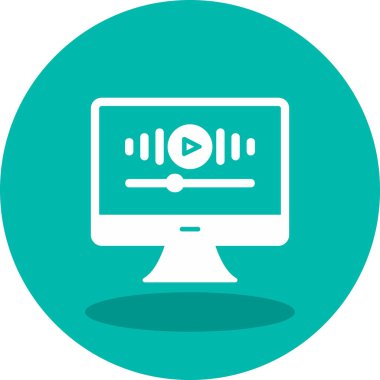 Müzik Video simgesinin vektör illüstrasyonu