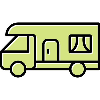 karavan web simgesi basit illüstrasyon