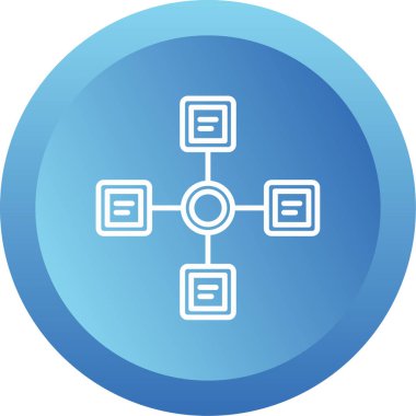 İş diyagramı simgesi. Ağ şeması simgesi. Veritabanı sembolü, vektör illüstrasyonu