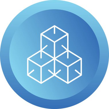 Bir Küp simgesinin vektör illüstrasyonu 