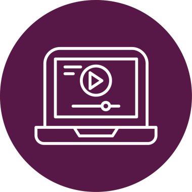 Video oynatıcı ikon vektör illüstrasyonu 