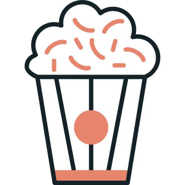 Patlamış mısır. Web simgesi basit illüstrasyon                                  