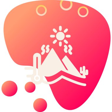 İklim değişikliği, sıcak hava ikonu vektör illüstrasyonu