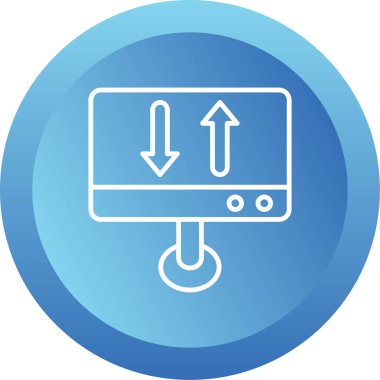 Monitör simgesinin vektör illüstrasyonu 