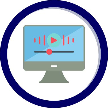 Müzik Video simgesinin vektör illüstrasyonu