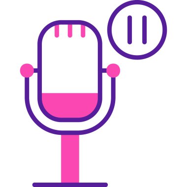 mikrofon, Düğmeyi Duraklat ikon vektör illüstrasyonuName