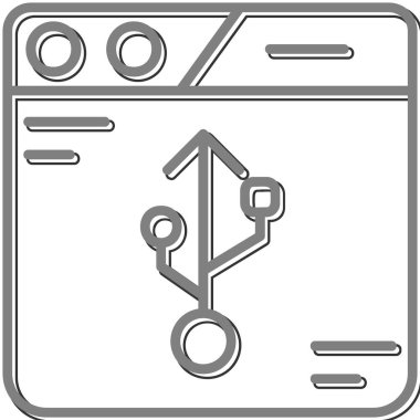 usb merkez simgesi, vektör illüstrasyonu basit tasarım