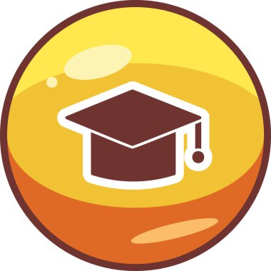 mezuniyet şapkası, web simgesi basit illüstrasyon