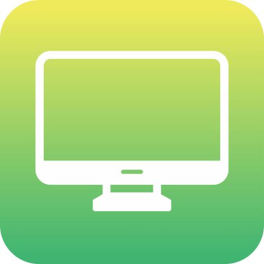 Bilgisayar monitörü. Web simgesi basit illüstrasyon 