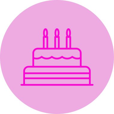 Doğum günü pastası. Web simgesi basit illüstrasyon