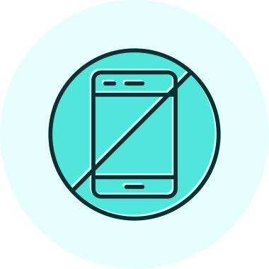 Cep telefonu yasak işareti. Web simgesi basit tasarım