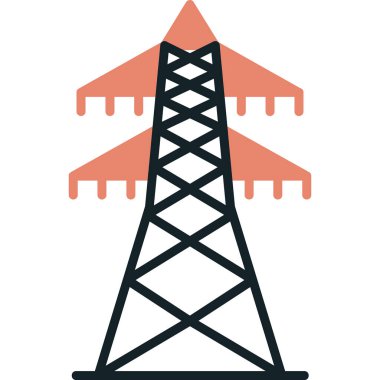 elektrik kulesi simgesi, vektör illüstrasyonu