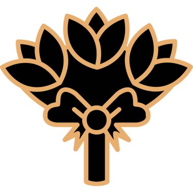 Çiçek buketi. Web simgesi basit illüstrasyon