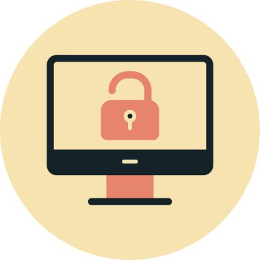 Güvenli olmayan bilgisayar vektör simgesi modern basit illüstrasyon