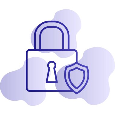 Asma kilit. Web simgesi basit illüstrasyon