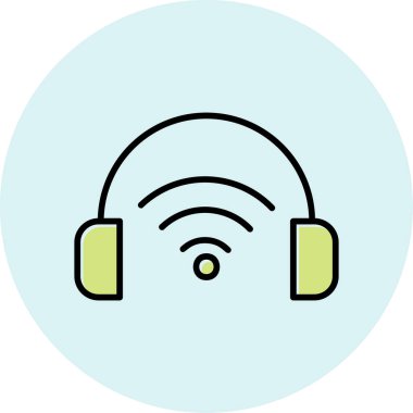 Çevrimiçi Podcast ikon vektör çizimi