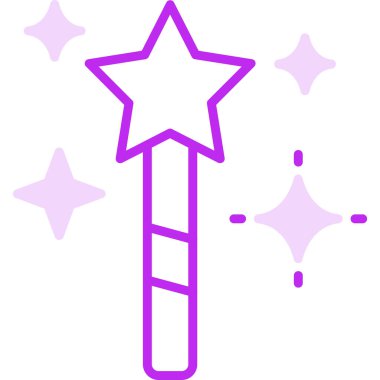 Sihirli değnek simgesinin vektör çizimi