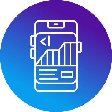 Ekranda hisse senedi olan cep telefonu, web illüstrasyonu