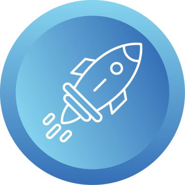Roket. Web simgesi basit illüstrasyon 