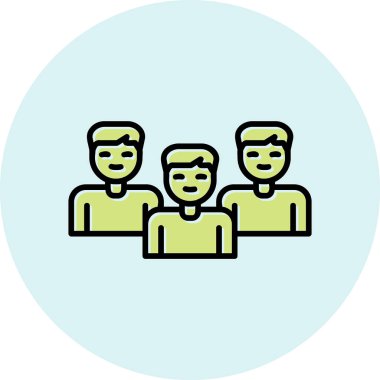 bir grup insan simgesi vektör illüstrasyon tasarımı 