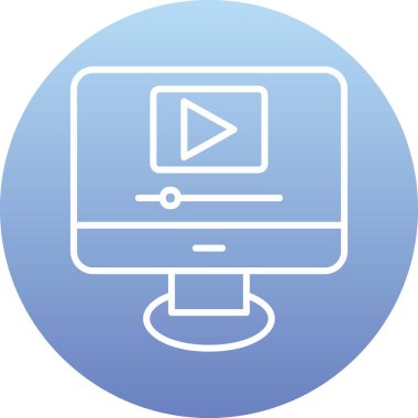 Video oynatıcı ikon vektör illüstrasyonu 