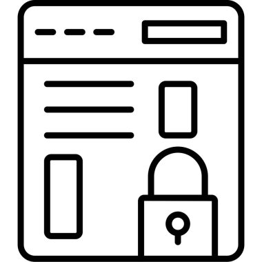 Tarayıcı Kilidi web simgesi, vektör illüstrasyonu